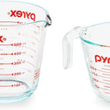 Pyrex Essentials (2-Pack) Glass Measuring Cups Set, (1 & 2 Cup) Measuring Cups For Prepping, Baking and Cooking, Preheated Oven, Dishwasher, Freezer
