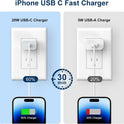 iPhone Charger Fast Charging,20W PD USB C Wall Charger 4 Pack with 6FT Fast Charging Cable - Fast Charger for iPhone 14/14 Pro Max/13/13 Pro/12/12