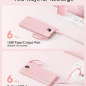 VRURC Portable Charger Power Bank, 10000mAh Travel Essentials Battery Pack, 5 Outputs 2 Inputs Slim Charging Bank Built-in Cables Cords Wires