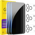 PEHAEL 3+3Pack for iPhone 17 Pro Max Privacy Screen Protector with Camera Lens Protector Full Coverage Anti-Spy Tempered Glass Film 9H Hardness Easy