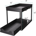 DEKAVA Under Sink Organizer 2 Pack, Bathroom Cabinet Organizer, 2 Tier Sliding Cabinet Basket Organizer Drawer, Multi-Purpose Bath Collection Baskets