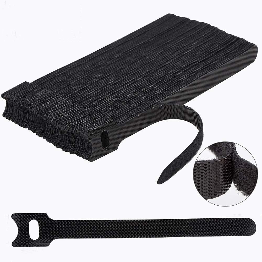 60 PCS 6 Inches Reusable Cable Ties, Adjustable Cord Straps Wire Organizer Cord Wrap and Hook Loop Cable Management