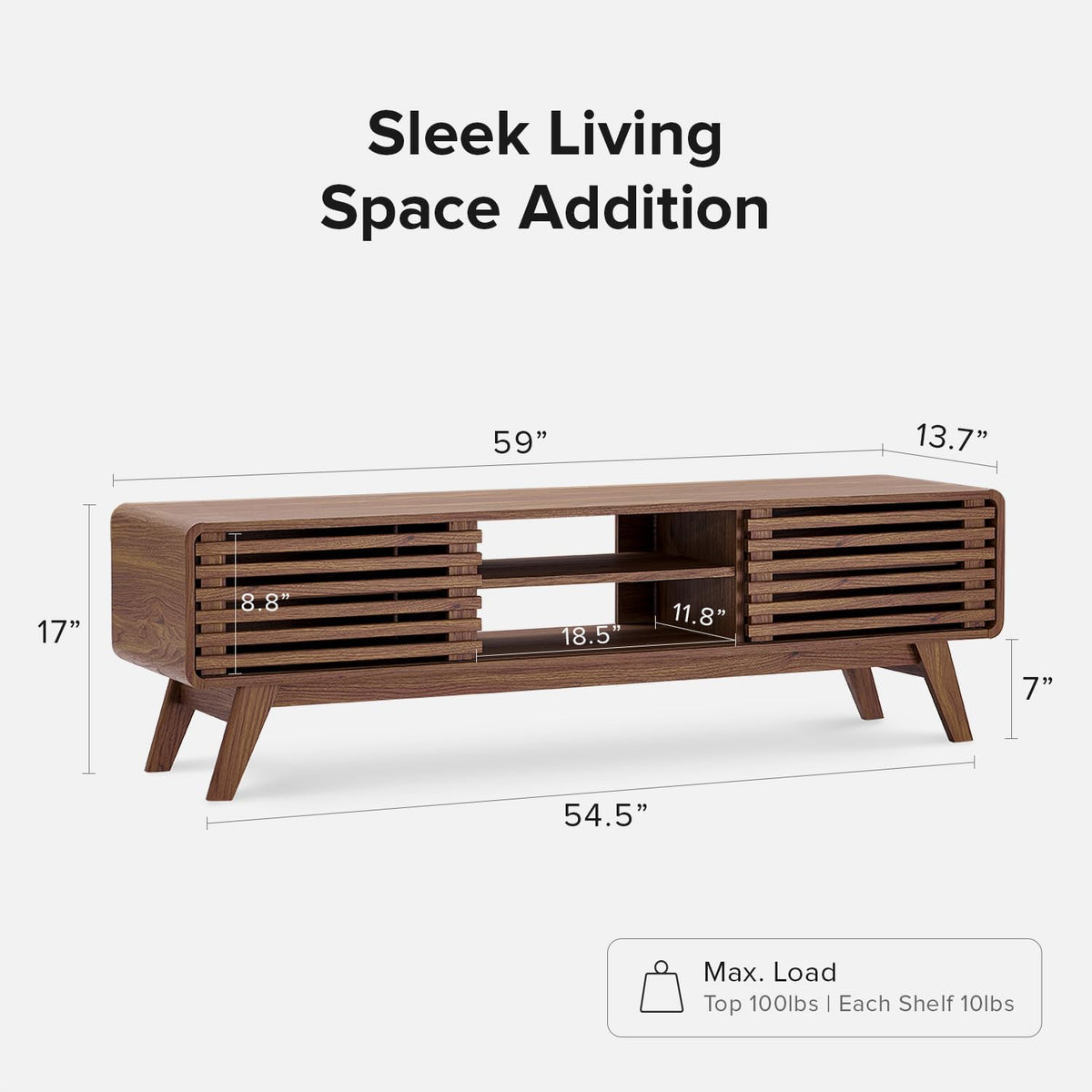 mopio Ensley TV Stand, Mid Century Modern for 55/60/65 inch TV, Farmhouse TV Stand, Entertainment Center with Storage, TV and Media Console for