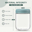 NETANY 6-pack 16 oz Overnight Oats Containers with Lids, Glass jars with Airtight Lids, Wide mouth Mason Salad jars, Glass Food Storage Containers