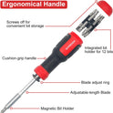 SHARDEN Multi Screwdriver 13-in-1 Screw Driver Adjustable Screwdriver Set Multitool All in One with Torx Security, Flat Head, Phillips, Hex, Square