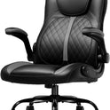 GTRACING Office Computer Gaming Chair Ergonomic Desk Chair for Adults with Lumbar Support Flip-Up Arms Adjustable Height Swivel Wheels PU Leather