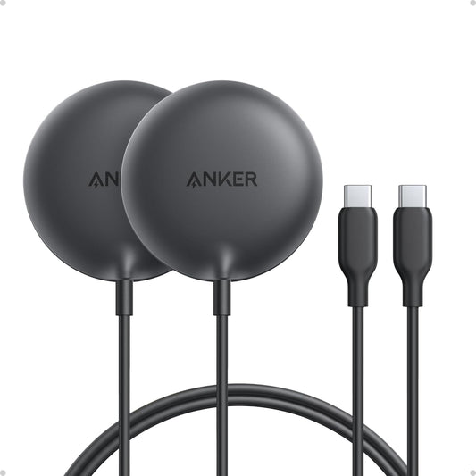 Anker Zolo Magnetic Wireless Charger, 2-Pack Qi2 Certified 15W MagSafe-Compatible Wireless Charging Pad, for iPhone 17/16/15/14/13 Series, AirPods