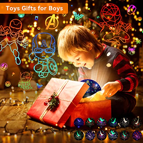 MOKOQI Kid Light Projector Superhero Toys for Boys 5-7 Avengers Night Light Projector with Timer for Kids Room, 360 Degree Rotation Toddler