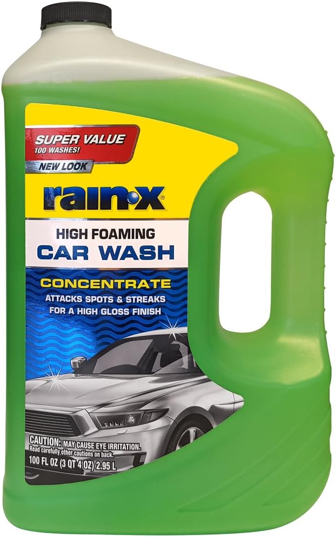 Rain-X 620191 Foaming Car Wash - 100 fl oz. High-Foaming, Concentrated Formula for Greater Cleaning Action, Safely Lifting Dirt, Grime and Residues