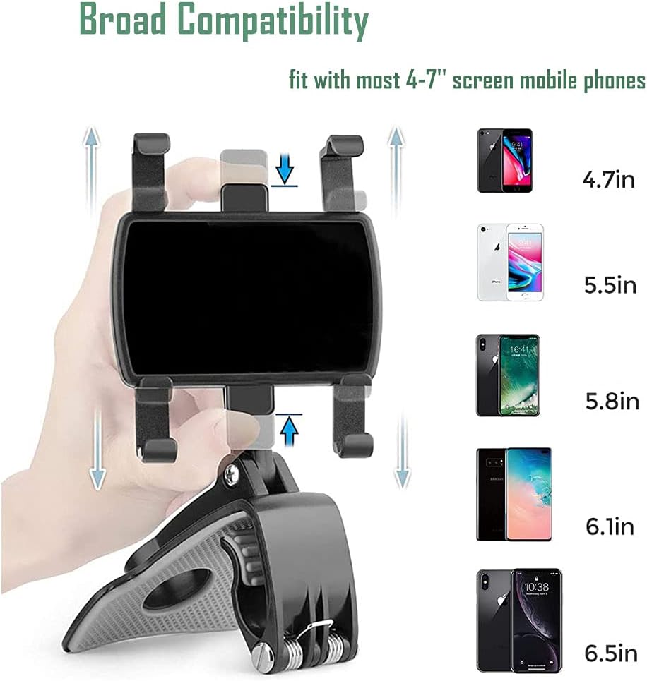 Universal Car Phone Holder Mount,360 Degrees Rotation Dashboard Phone Holder [Upgrade Clip Never Fall],car Phone Mount for