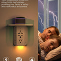 Mifaso 3-Sided Multi Plug Power Strip, Wall Extender with Shelf, Night Light & Surge Protector, USB Wall Charger with 5 AC Wide Space Outlets and 3