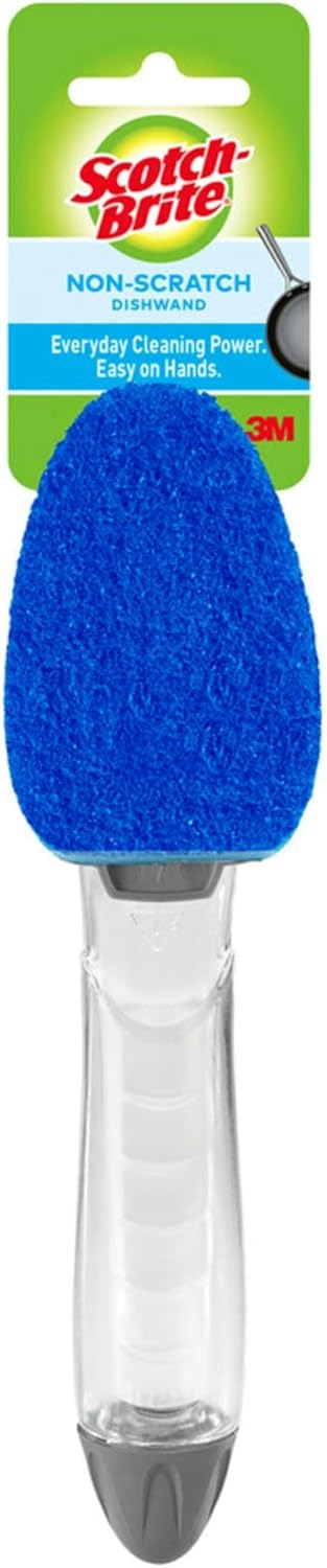Scotch-Brite Non-Scratch Dishwand, Scrubber for Cleaning Kitchen, Bathroom, and Household, Non-Scratch Dish Scrubber Safe for Non-Stick Cookware, 1