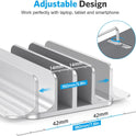 OMOTON [Updated Dock Version] Vertical Laptop Stand, Double Desktop Stand Holder with Adjustable Dock (Up to 17.3 inch), Fits All