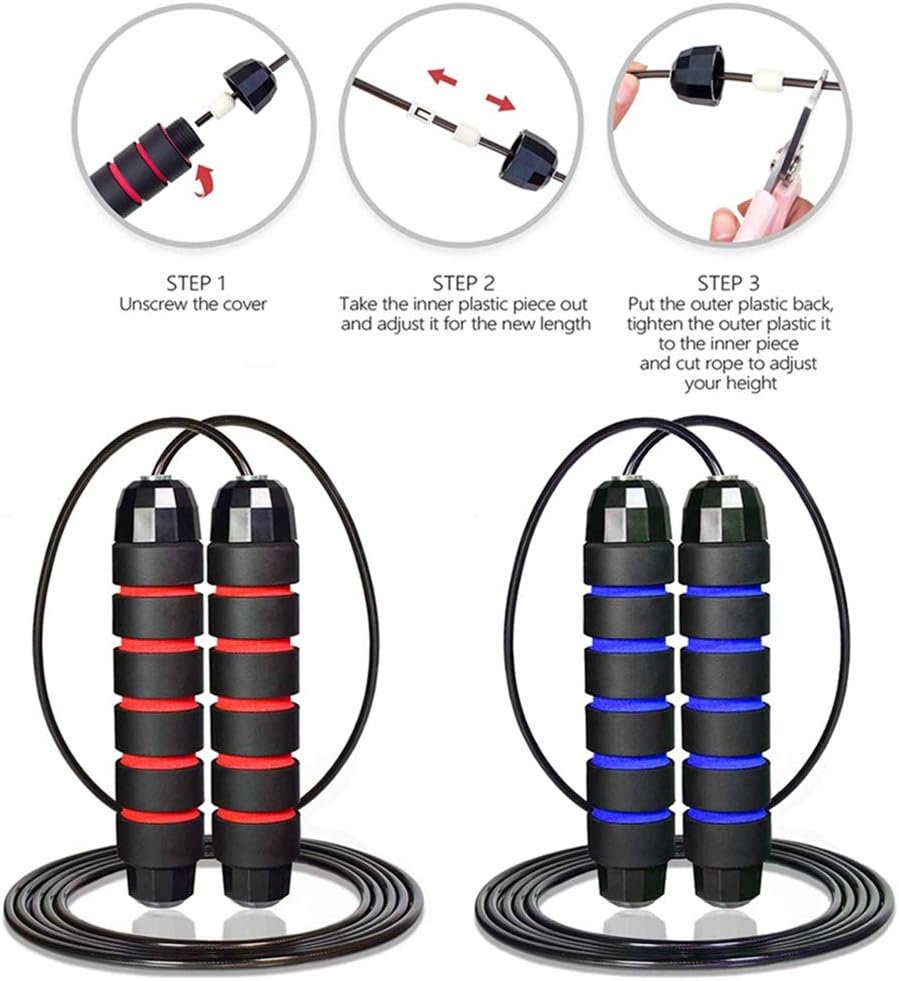 Redify Jump Rope,Jump Ropes for Fitness for Women Men and Kids,Speed Jumping Rope for Workout with Ball Bearings,Adjustable Skipping Rope