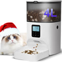 Automatic Cat Feeder, 4L Cat Food Dispenser with 10s Voice Recorder, Pet Feeder up to 8 Meals per Day, Timed Dog Feeder with Dry Food Sealed Ring