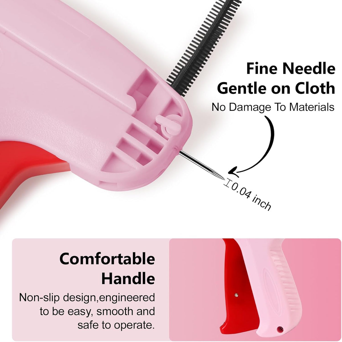 Stitch Gun with 6 Fine Needles,4000 Pcs Micro Fasteners(2000 White & 2000 Black).Quick Clothing Fixer Stitch Gun for Clothes Quick Stitchy Sewing Gun