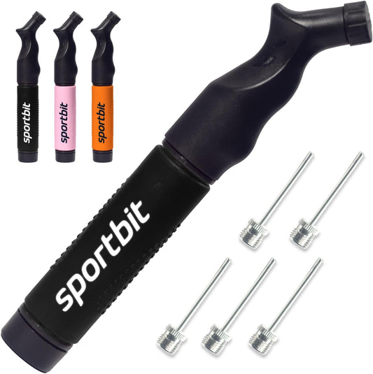 SPORTBIT Ball Pump for Sports Balls - Push & Pull Inflating System - Hand Pump for All Exercise Balls - Volleyball Pump, Basketball Inflator