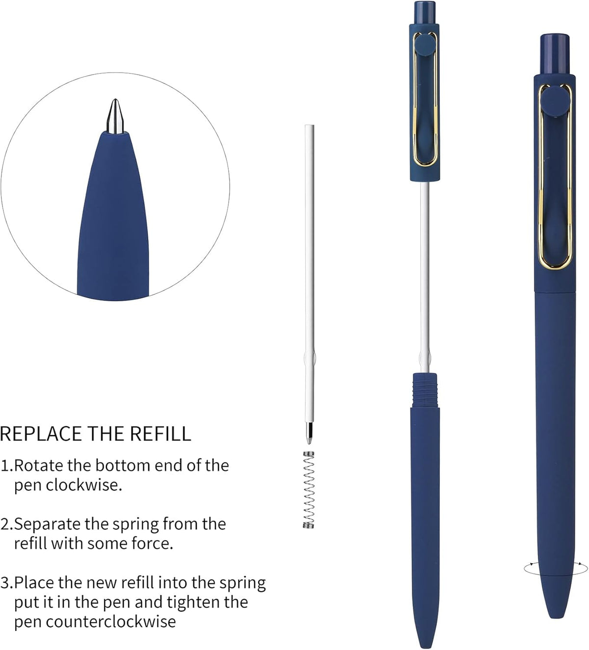 WY WENYUAN Ballpoint Pens, Pens Fine Point Smooth Writing, Nice Teacher Pens For Journaling, Black Ink 1.0 Mm Office Desk Accessories, Aesthetic Gift