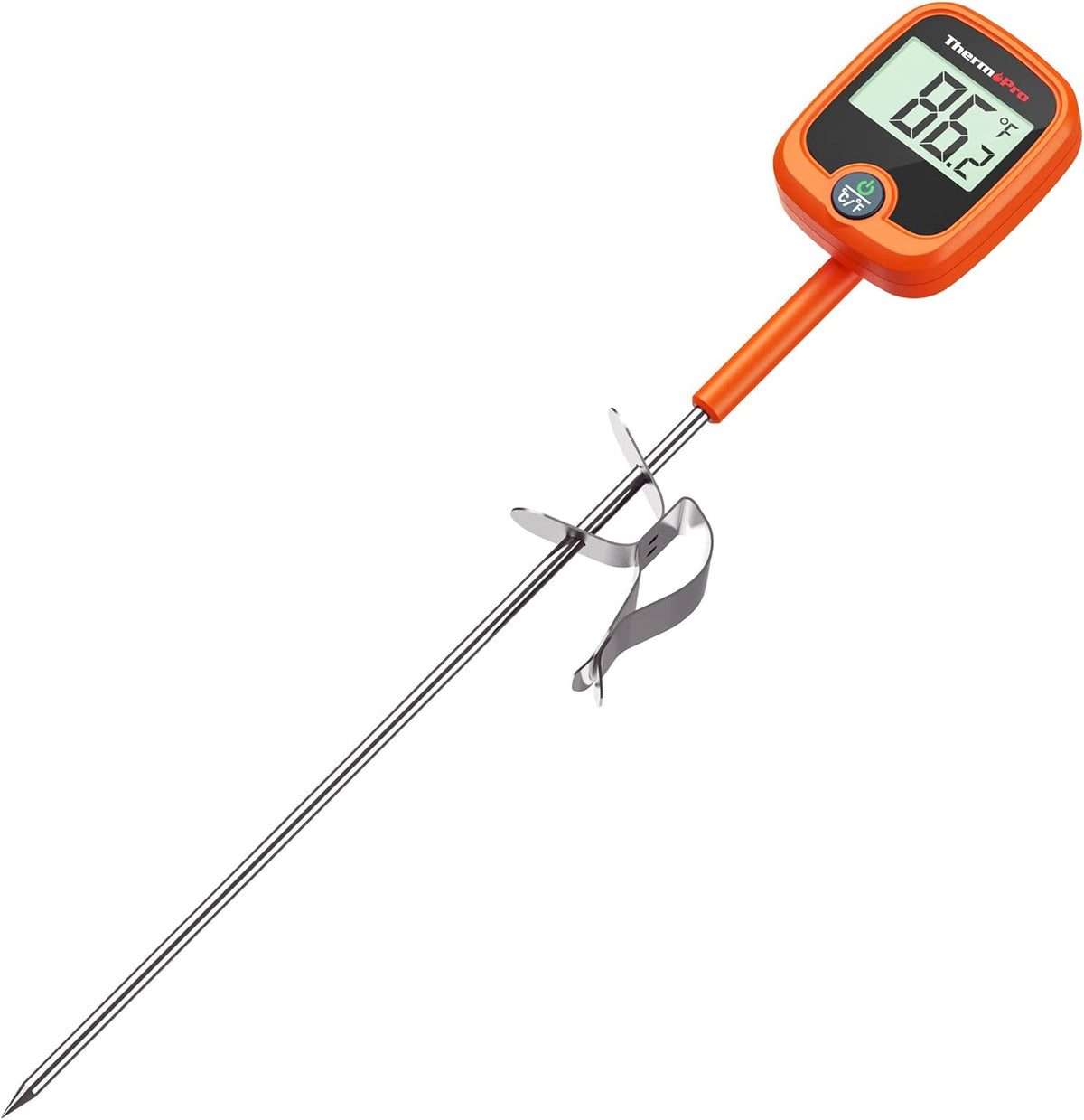 ThermoPro TP509 Candy Thermometer with Pot Clip, 10" Long Probe Instant Read Meat Food Thermometer with LCD, Cooking Oil Thermometer Deep Frying