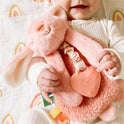 Itzy Ritzy - Itzy Lovey Including Teether - Baby Lovey with Teether, Textured Ribbons & Dangle Arms - Features Crinkle Sound, Sherpa Fabric and Minky