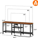 Furologee TV Stand with Power Outlets, Entertainment Center with Open Storage Shelves for TVs up to 55 Inch, Media Console Table with Soundbar Shelf