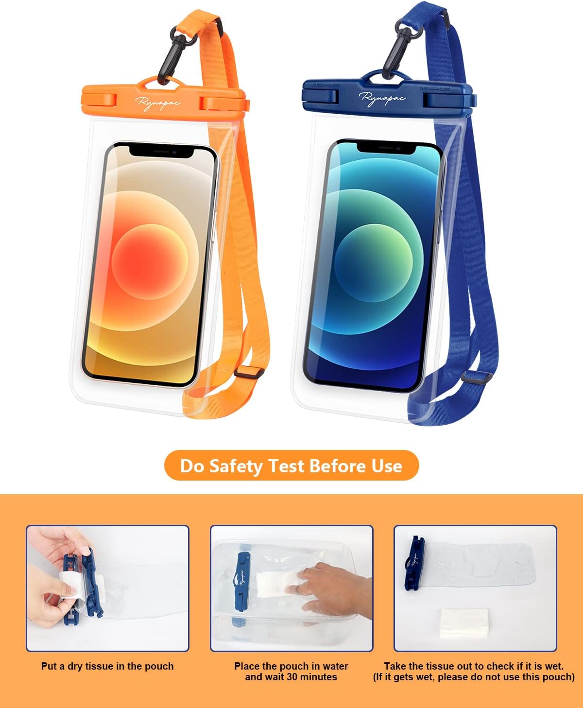 Waterproof Phone Pouch Bag - 7.5in Water Proof Cell Phone Case for Beach Travel, IPX8 Dry Bag with Lanyard for iPhone 16 15 14 Pro Max Galaxy S25