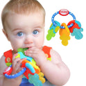 Nuby Ice Gel Teether Keys - Silicone Soothing Baby Teether Toys for Infants - Gentle for Sore Gums Colorful and Fun Toys - Safe and Durable Infant