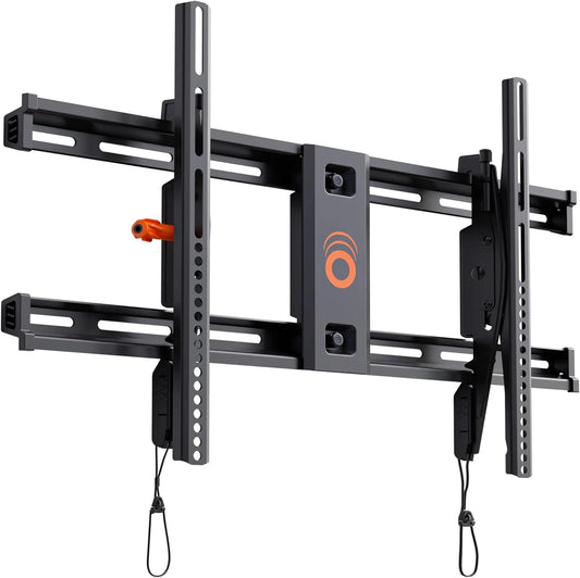ECHOGEAR Wall Mount TV Bracket for TVs Up to 90" - Low Profile Design Tilts to Eliminate Glare - Includes Drilling Template & Can Be Leveled After