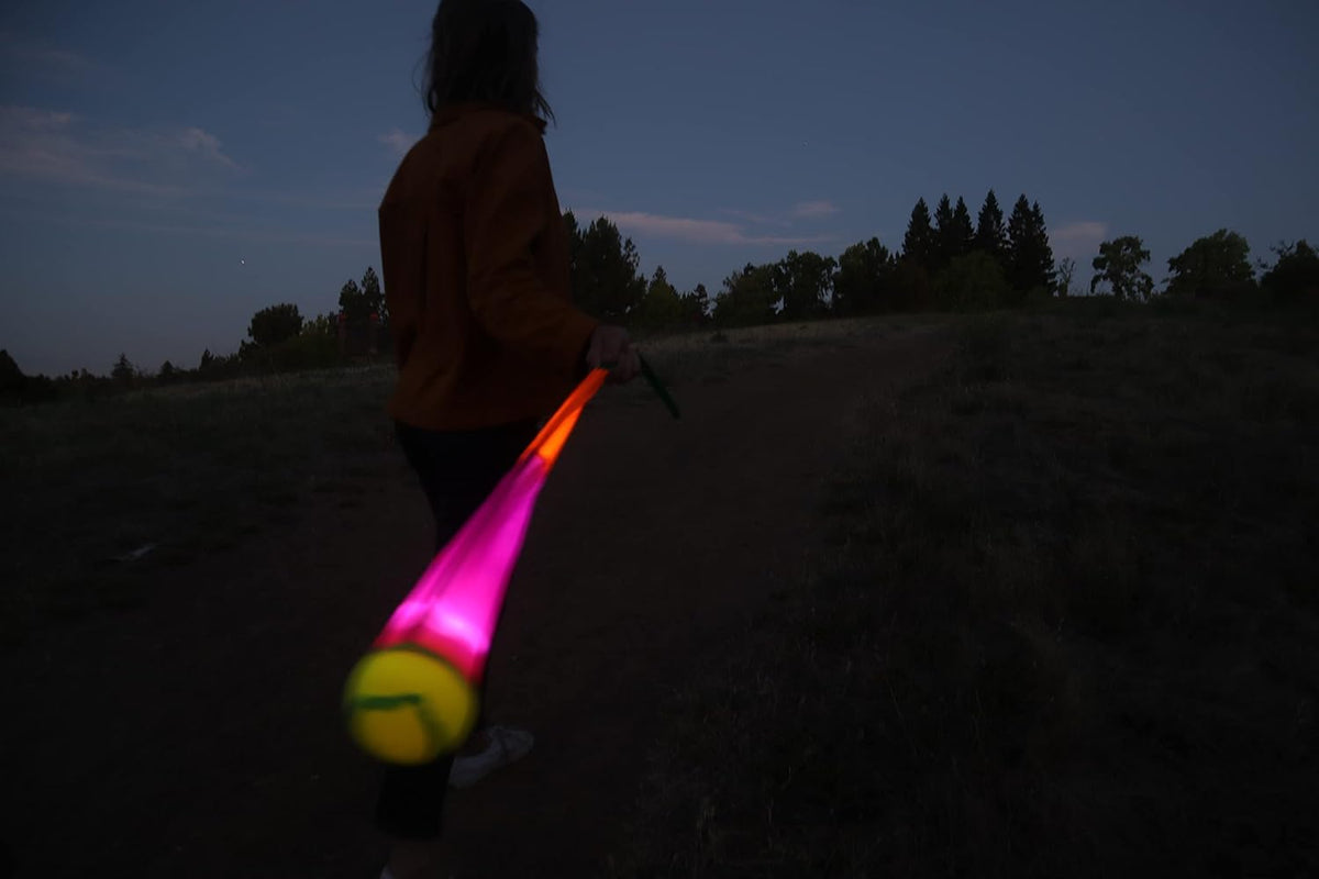 Foxtail LED - Outdoor Throw and Catch Light Up Game - Foam Ball & Tail Glow at Night - Play in The Dark - Fun Gift Idea for Kids & Adults, Boys