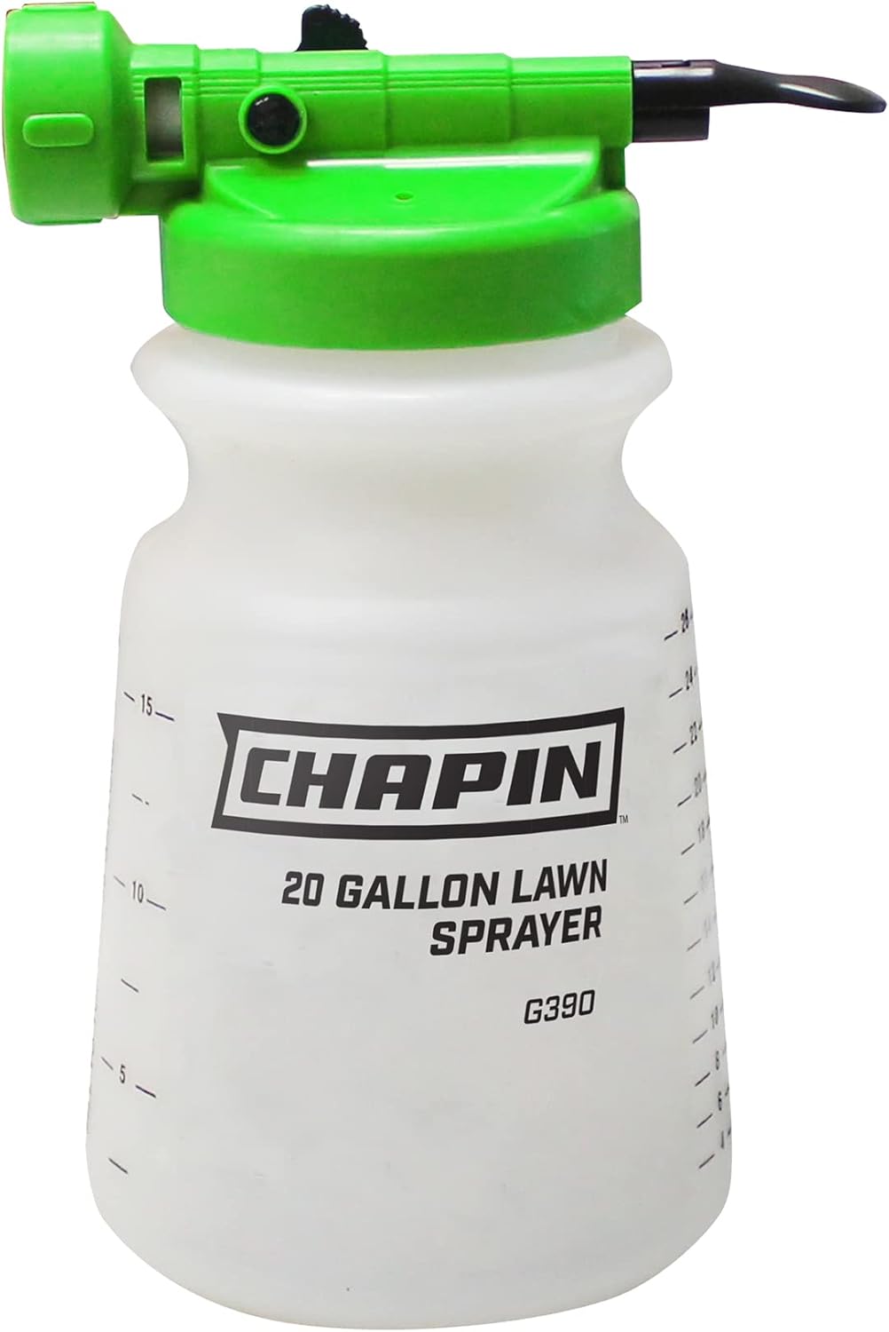 Chapin G390 Hose End Sprayer for Water Soluble Materials, 20 Gallon, 32 Ounce Tank, Finger Control and Backflow Prevention, for Spraying Lawns