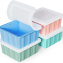 Silicone Freezer Tray for Soup Ice Cubes: 2-Cup Freezing Trays with Lid for Meal Prep - 4Pack Silicon Soup Portion Freeze Tray Make Stock Souped Ice
