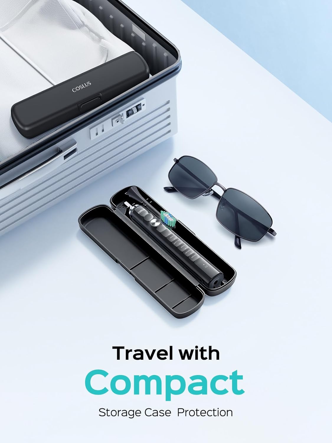 COSLUS Sonic Electric Toothbrush for Adults: 47000 VPM for Deep Cleaning & Whitening with Travel Case - 5 Modes for Sensitive Teeth & Braces