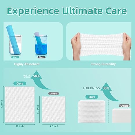 Face Towels, 10"×12" Disposable Face Towel, Face Towelettes XL, Ultra Soft Makeup Remover Dry Wipes, Thick Face Towel for Sensitive Skin, 50 Count (1