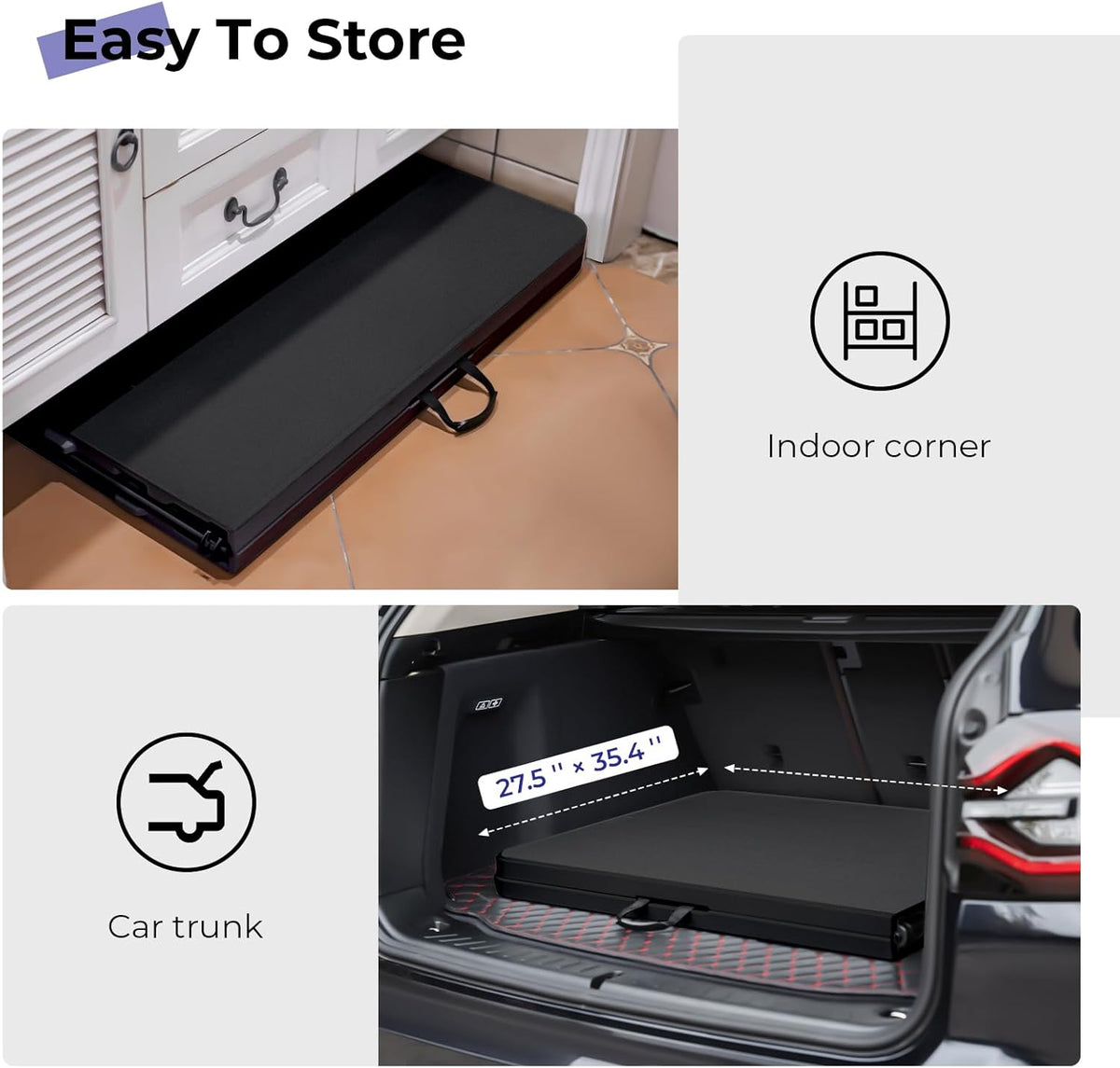 Folding Table 6ft Portable Heavy Duty Plastic Fold-in-Half 6 Foot Foldable Table Utility Dining Indoor Outdoor with Carrying Handle for Camping