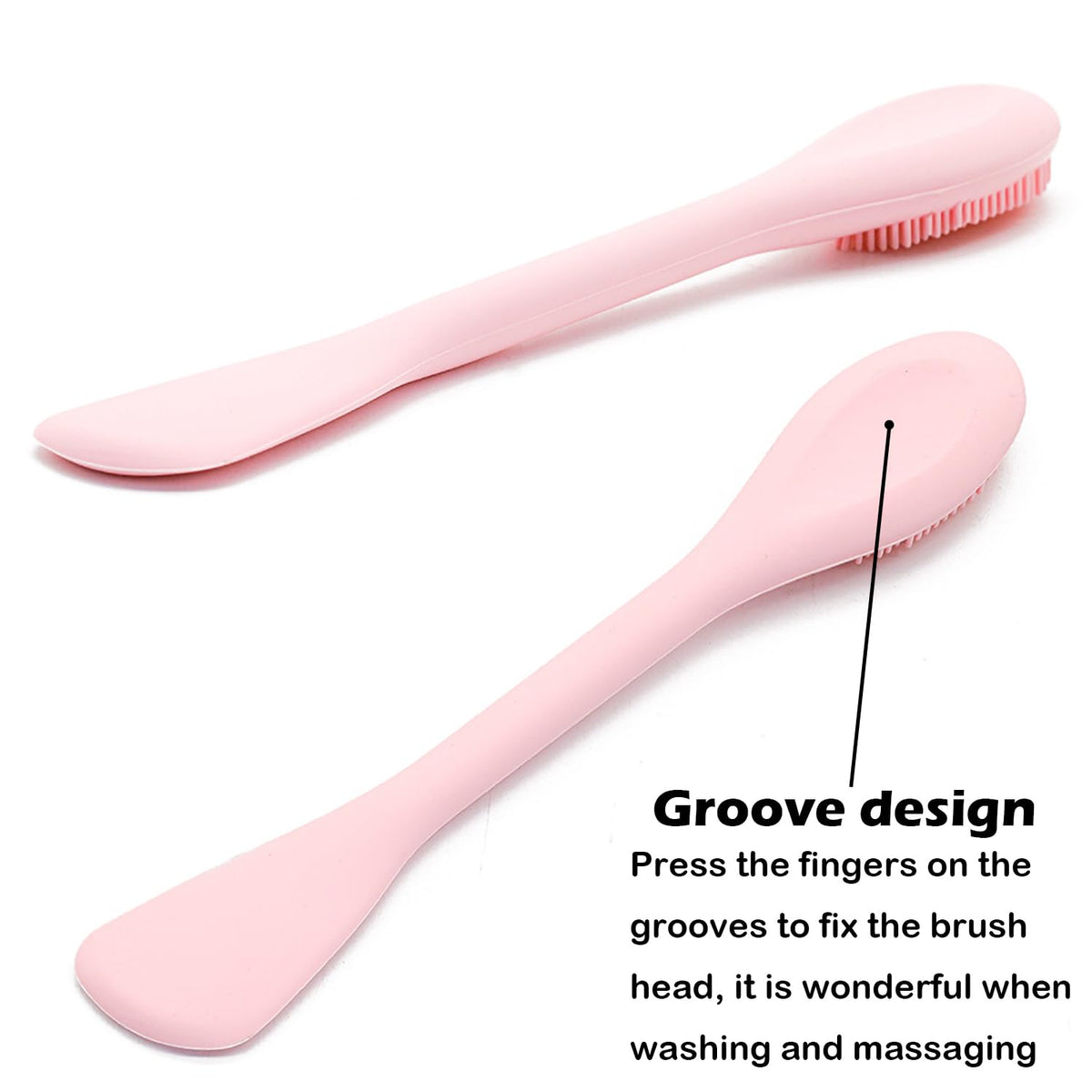 Facial Cleansing Brush, 2 in 1 Silicone Face Mask Brush & Face Scrubber, For Exfoliating, Massaging, Remove Blackheads, Makeup Skincare Removal