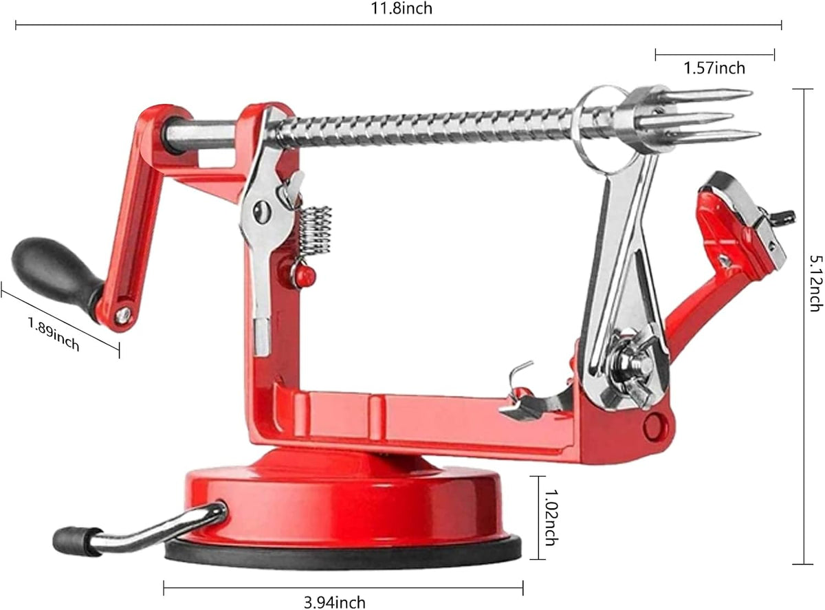 Apple Peeler Corer, Long lasting Chrome Cast Magnesium Alloy Apple Peeler Slicer Corer with Stainless Steel Blades and Powerful Suction Base for