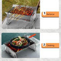WINB Portable Folding BBQ Grill for 1-2 People - Mini Charcoal Grill for Camping, Compact Stainless Steel Fire Pit with Carry Bag, Outdoor Grill