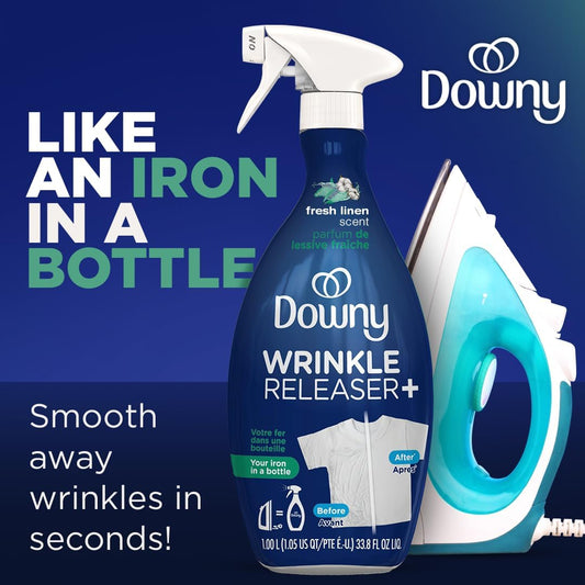 Downy Wrinkle Releaser Spray All In One Wrinkle Release Spray Travel Size, Odor Eliminator, Static Remover Fabric Refresher & Ironing Aid for Clothes