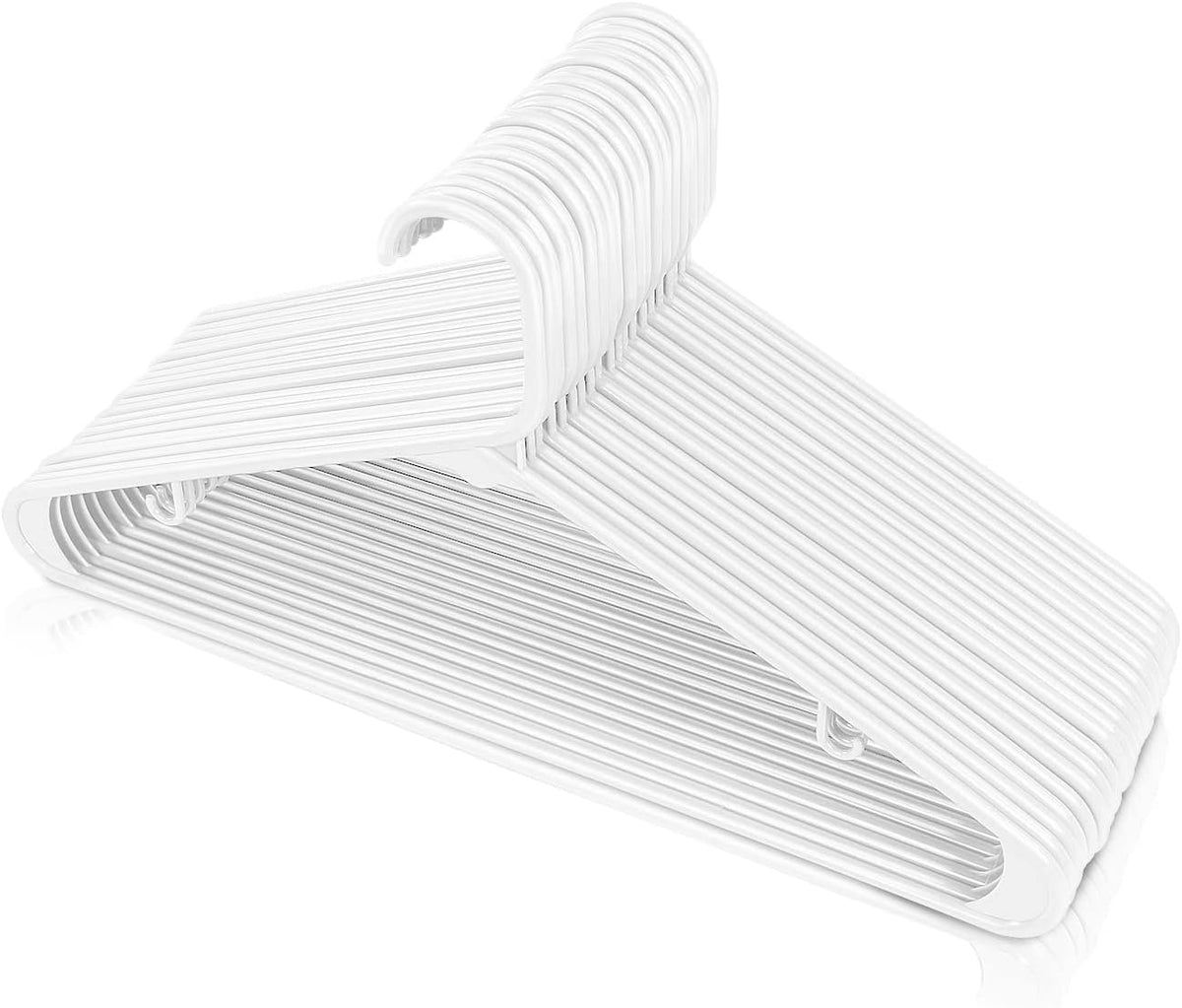 Utopia Home Plastic Hangers 20 Pack - Space Saving Clothes Hanger - Durable & Strong Closet Organizers and Storage with Built-in Strap Hooks