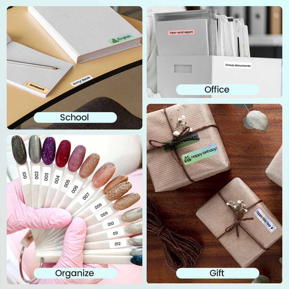 Phomemo Label Maker, D30 Portable Bluetooth Mini Label Printer Machine, Smartphone Handheld Thermal Sticker Small Labeler Multiple Templates Fonts