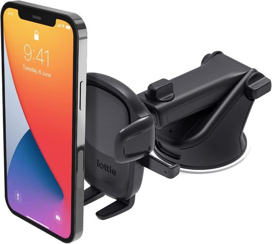 iOttie Easy One Touch Signature Dashboard & Windshield Universal Car Mount Phone Holder Desk Stand with Suction Cup Base and Telescopic Arm for