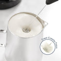 Powerful Milk Frother Wand - Mini Handheld Milk Frother with Stainless Steel Whisk - Battery-Powered Drink Mixer for Coffee, Lattes, Cappuccinos