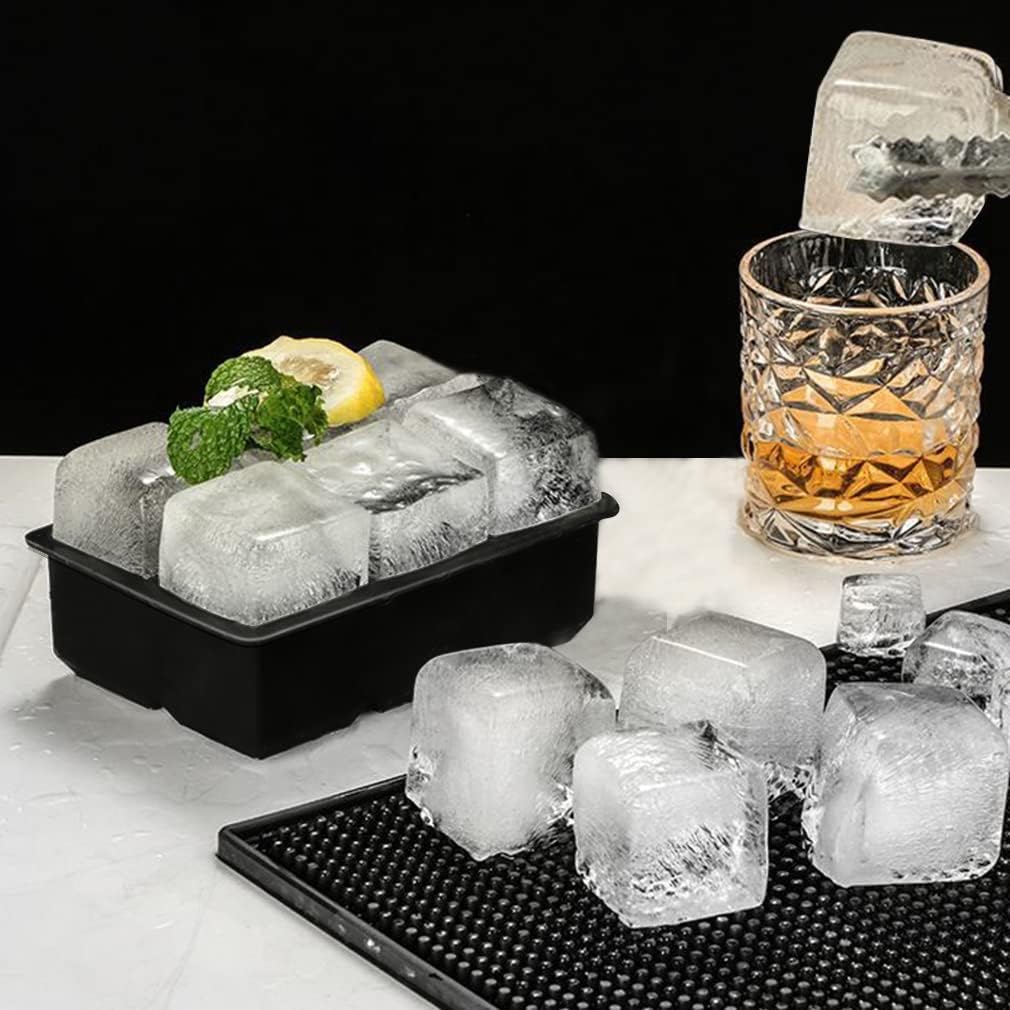 ROTTAY Ice Cube Trays (Set of 2), Sphere Ice Ball Maker with Lid & Large Square Ice Cube Maker for Whiskey, Cocktails and Homemade, Keep Drinks