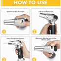 TBTEEK Butane Torch, Kitchen Torch Cooking Torch with Safety Lock & Adjustable Flame for Cooking, BBQ, Baking, Brulee, Creme, DIY Soldering(Butane