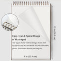 Fuxi 9" x 12" Sketch Book, Top Spiral Bound Sketch Pad, 100 Sheets 68lb/100gsm Acid-Free Drawing Paper, Art Sketchbook for Drawing Pad for Kids
