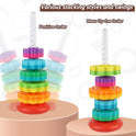 Baby Spinning Stacking Toys for Toddlers 1-3, Rainbow Ring Stacker Montessori Toys for Babies 6-12 Months, 1 2 3 One Year Old Girl Boy Birthday