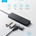 Anker USB Hub 4 Ports, Multiple USB 3.0 Hub, USB Splitter for Laptop, Extender for A Port Laptop, PC, Desktop and More [Charging Not Supported](2ft