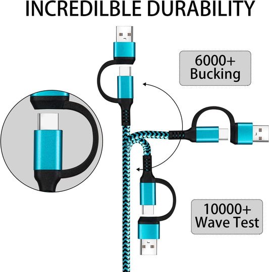 USB C to C Cable, 60W 3 Pack Fast Charging Cords 6ft QC & PD 2-in-1 USB-A/C to Type C Charger Cord Compatible with Samsung Galaxy S21 S10 S9 Note20