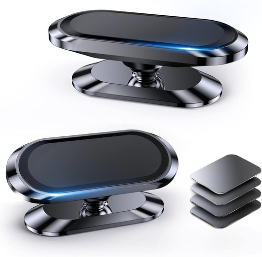 2-Pack Magnetic Phone Holder for Car Dash Strong Magnet Magnetic Car Phone Holder Mount 4 Plate Phone Holders for Your Car Phone Mount for Car