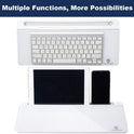 TSJ OFFICE Small Desktop Whiteboard -Glass Dry Erase Board Computer Keyboard Stand White Board Surface Pad with Drawer, Desk Organizers with